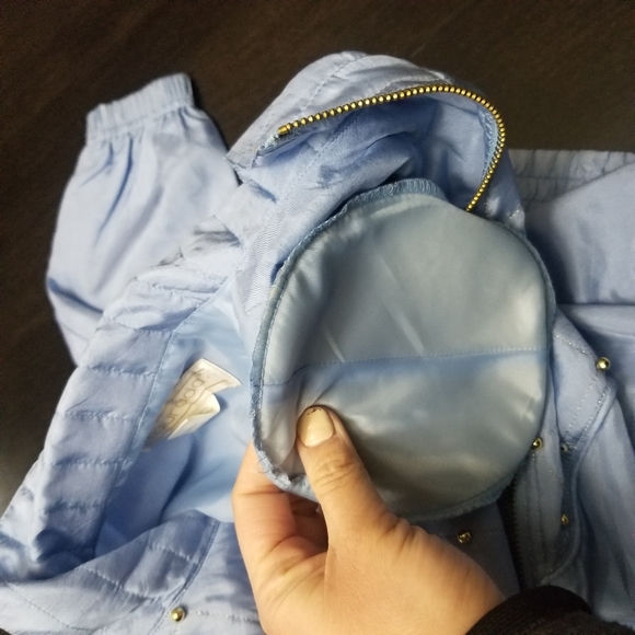 Maurada Vintage Sky Blue Silk Bomber Jacket PM GUC - Picture 3 of 12